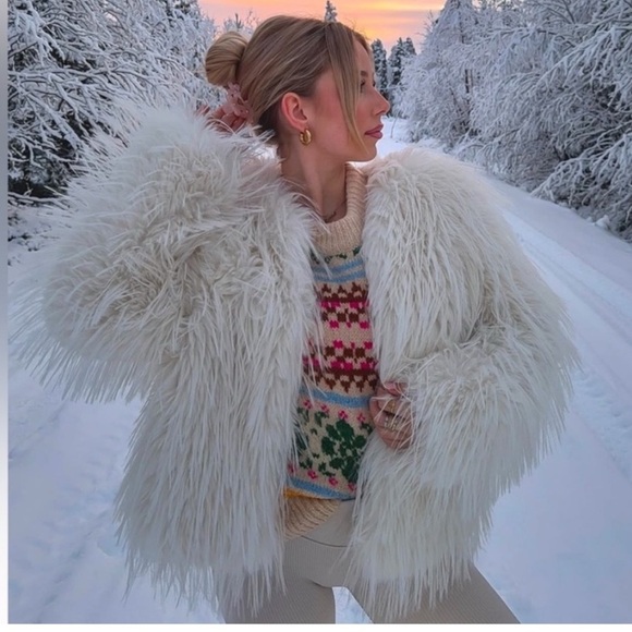 Zara Jackets & Blazers - Zara faux fur coat, light grey
